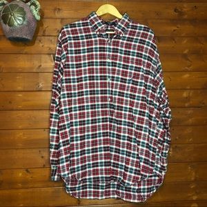 Nautica button down shirt size XL Plaid Red/Black